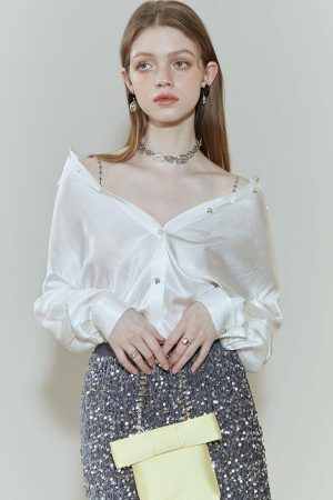 Style Core Aesthetics, New Style Trends - Pure Design Satin Blouse
