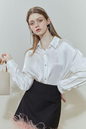 Style Core Aesthetics, New Style Trends - Pure Design Satin Blouse