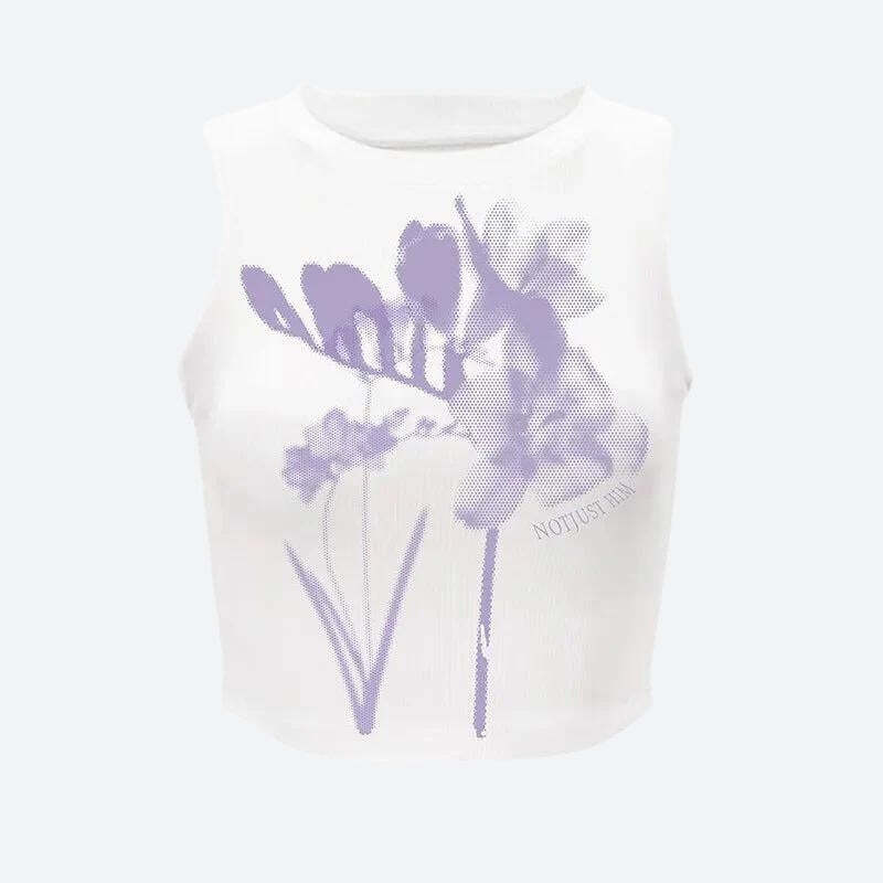 Style Core Aesthetics, New Style Trends - Purple Flowers Tank Top Style Core Aesthetics, New Style Trends - Purple Flowers Tank Top