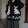 Style Core Aesthetics, New Style Trends - Rabbit Knitted Zip Cardigan