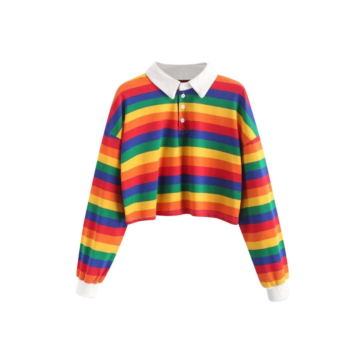 Style Core Aesthetics, New Style Trends - Rainbow Collared Top