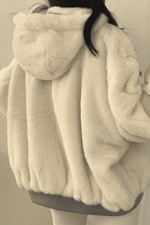 Style Core Aesthetics, New Style Trends - Reversible Oversize Fleece Hooded Jacket