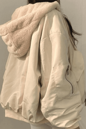 Style Core Aesthetics, New Style Trends - Reversible Oversize Fleece Hooded Jacket
