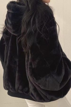 Style Core Aesthetics, New Style Trends - Reversible Oversize Fleece Hooded Jacket