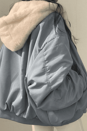 Style Core Aesthetics, New Style Trends - Reversible Oversize Fleece Hooded Jacket