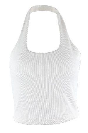 Style Core Aesthetics, New Style Trends - Ribbed Halter Tank Top