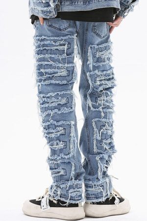 Style Core Aesthetics, New Style Trends - 'Ripples' Jeans