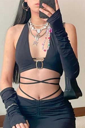 Style Core Aesthetics, New Style Trends - Risk Business Top & Arm Gloves Set