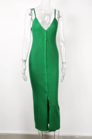 Style Core Aesthetics, New Style Trends - Robe longue maille côtelée 'Charlotte'