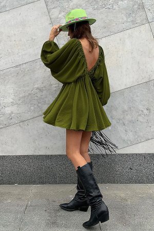 Style Core Aesthetics, New Style Trends - Robe à manches bouffantes 'Maylia'