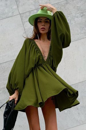 Style Core Aesthetics, New Style Trends - Robe à manches bouffantes 'Maylia'