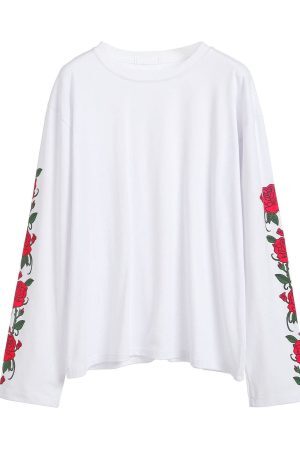 Style Core Aesthetics, New Style Trends - Rose Long Sleeve T-Shirt