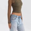 Style Core Aesthetics, New Style Trends - Ruched Sheer Zip-Up Mesh Top