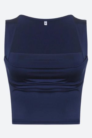 Style Core Aesthetics, New Style Trends - Ruched Square Neck Tank Top