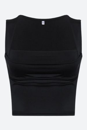 Style Core Aesthetics, New Style Trends - Ruched Square Neck Tank Top