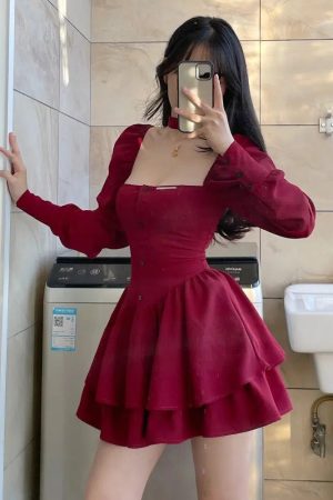 Style Core Aesthetics, New Style Trends - Ruffled Layered Corset Mini Dress