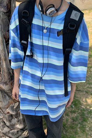 Style Core Aesthetics, New Style Trends - Run Your Game Striped T-Shirt