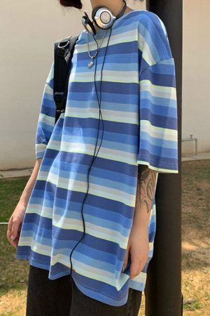 Style Core Aesthetics, New Style Trends - Run Your Game Striped T-Shirt