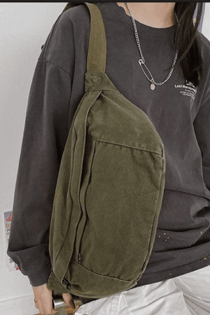 Style Core Aesthetics, New Style Trends - Sac à bandoulière à capacité de lavage vintage