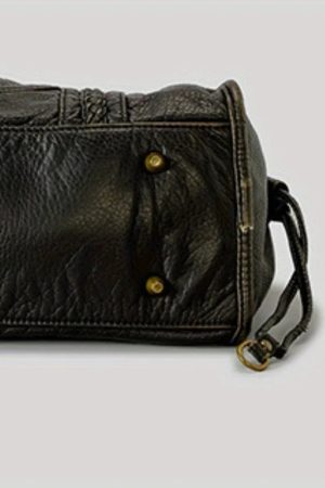 Style Core Aesthetics, New Style Trends - Sac bandoulière Y2K rétro moto en simili cuir