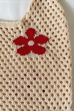 Style Core Aesthetics, New Style Trends - Sac éco à bandoulière à fleurs découpées