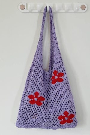 Style Core Aesthetics, New Style Trends - Sac éco à bandoulière à fleurs découpées