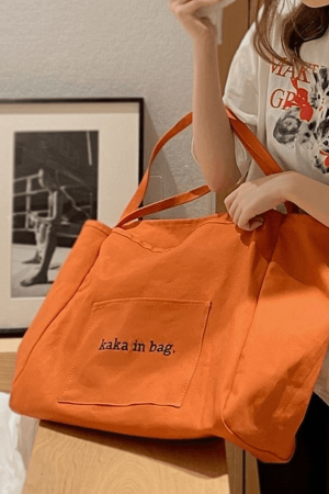 Style Core Aesthetics, New Style Trends - Sac fourre-tout à poche à motif de lettres