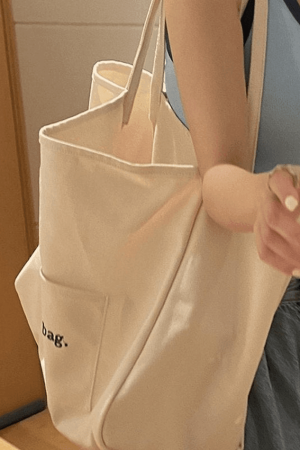 Style Core Aesthetics, New Style Trends - Sac fourre-tout à poche à motif de lettres