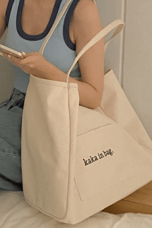 Style Core Aesthetics, New Style Trends - Sac fourre-tout à poche à motif de lettres