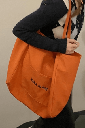 Style Core Aesthetics, New Style Trends - Sac fourre-tout à poche à motif de lettres