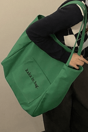 Style Core Aesthetics, New Style Trends - Sac fourre-tout à poche à motif de lettres