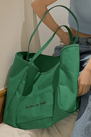 Style Core Aesthetics, New Style Trends - Sac fourre-tout à poche à motif de lettres