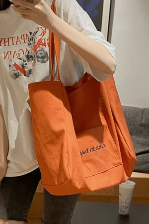 Style Core Aesthetics, New Style Trends - Sac fourre-tout à poche à motif de lettres