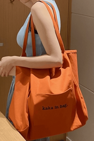 Style Core Aesthetics, New Style Trends - Sac fourre-tout à poche à motif de lettres