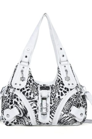 Style Core Aesthetics, New Style Trends - Sac à main leopard Y2K Grunge