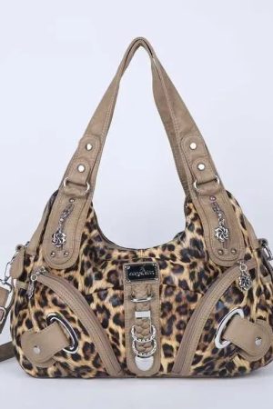 Style Core Aesthetics, New Style Trends - Sac à main leopard Y2K Grunge