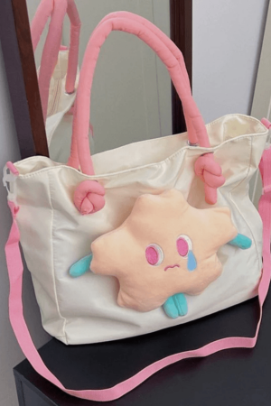 Style Core Aesthetics, New Style Trends - Sac messager grande capacité Star en toile