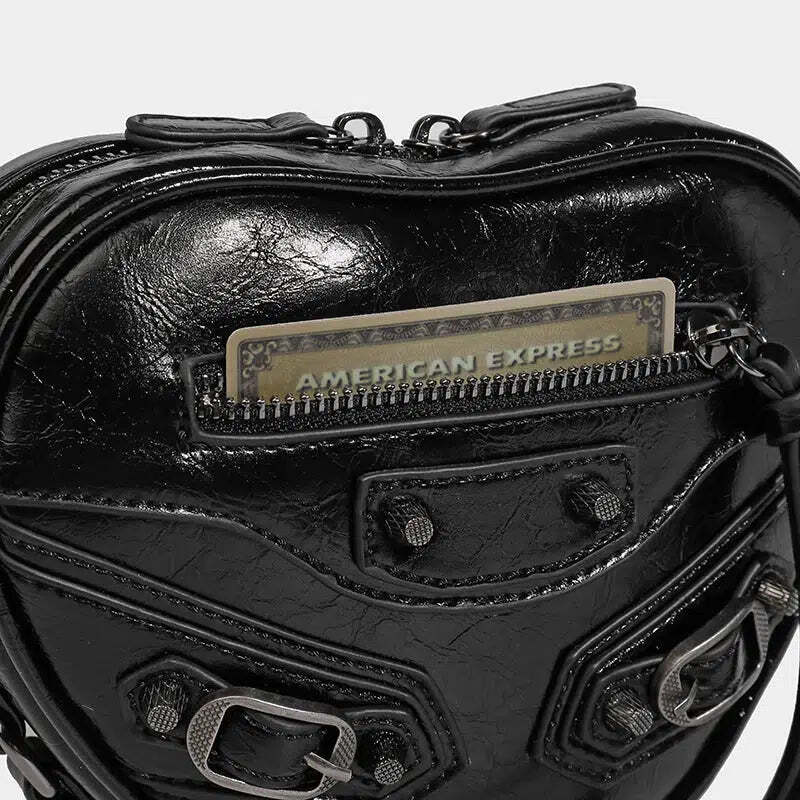 Style Core Aesthetics, New Style Trends - Salio | Sac Cœur Y2K Grunge à ceinture Style Core Aesthetics, New Style Trends - Salio | Sac Cœur Y2K Grunge à ceinture