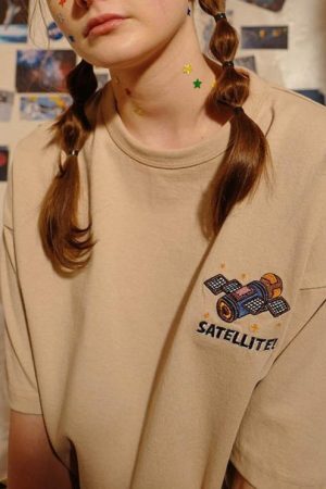 Style Core Aesthetics, New Style Trends - Satellite Embroidered T-Shirt