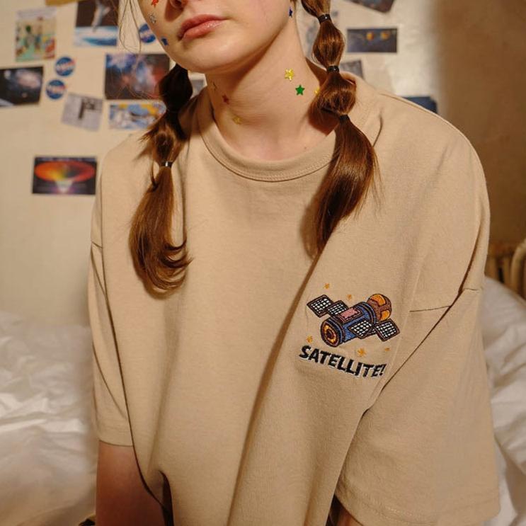 Style Core Aesthetics, New Style Trends - Satellite Embroidered T-Shirt