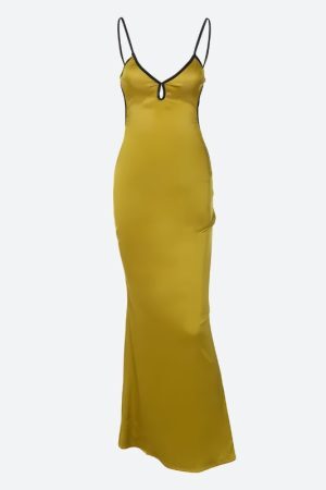 Style Core Aesthetics, New Style Trends - Satin Backless Maxi Dress