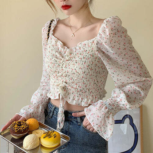 Style Core Aesthetics, New Style Trends - Secret Garden Crop Top Style Core Aesthetics, New Style Trends - Secret Garden Crop Top