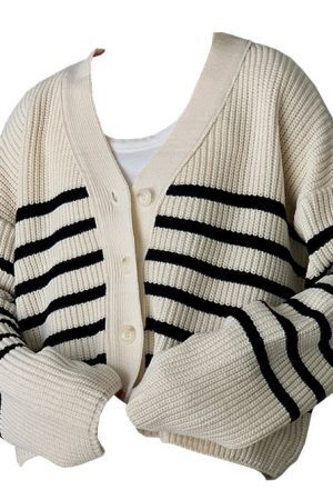Style Core Aesthetics, New Style Trends - Self Made Striped Cardigan