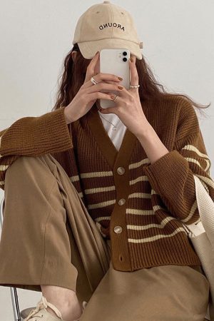 Style Core Aesthetics, New Style Trends - Self Made Striped Cardigan