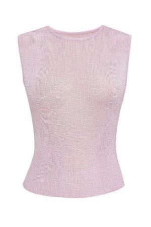 Style Core Aesthetics, New Style Trends - Semi Sheer Metallic Tank Top