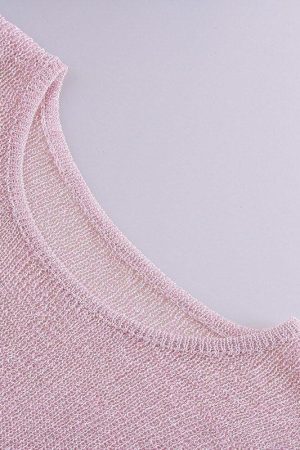 Style Core Aesthetics, New Style Trends - Semi Sheer Metallic Tank Top