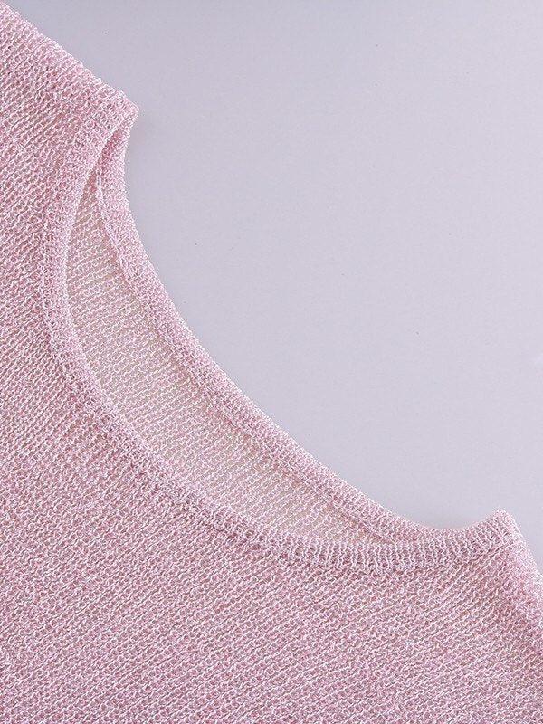 Style Core Aesthetics, New Style Trends - Semi Sheer Metallic Tank Top Style Core Aesthetics, New Style Trends - Semi Sheer Metallic Tank Top