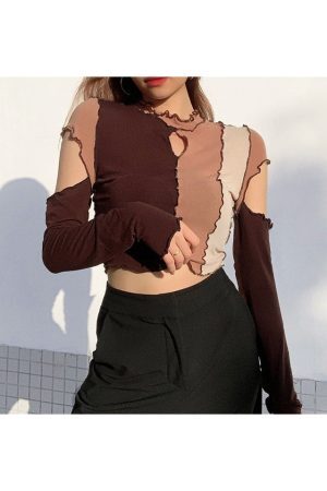 Style Core Aesthetics, New Style Trends - Shady Behavior Color Block Top