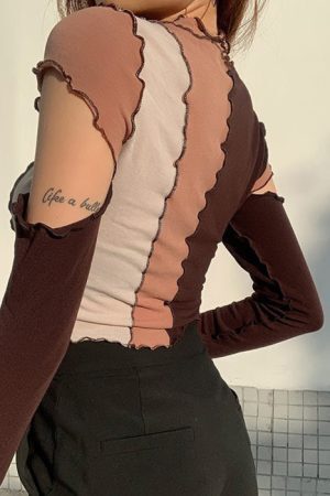 Style Core Aesthetics, New Style Trends - Shady Behavior Color Block Top