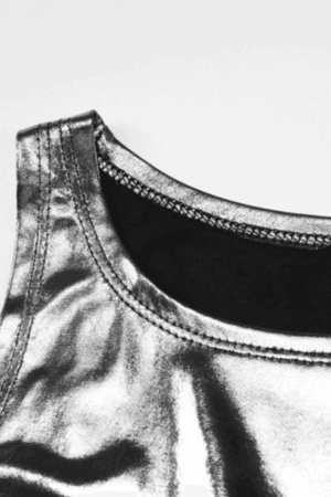 Style Core Aesthetics, New Style Trends - Side Tie Metallic Cropped Tank Top